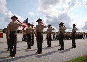 military saluting