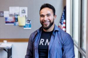 army vet smiling in classroom training