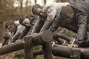 soldiers doing a mud run