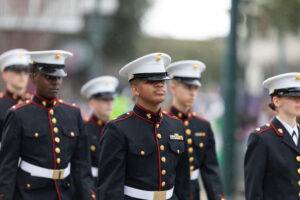 military marching in parade