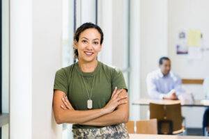 soldier with arms crossed