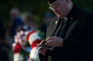 chaplain reading at ceremony