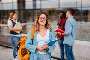 college student on campus