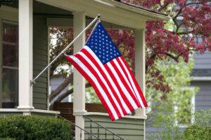 flag flying outside house