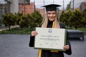 happy graduate with diploma