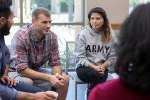 veterans in group therapy session