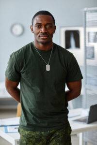 young enlisted soldier in hospital