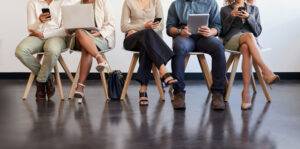 job applicants waiting in chairs