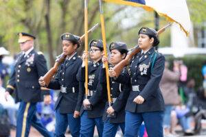 rotc soldiers marching