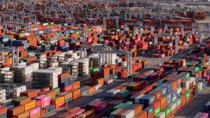 shipping containers at port