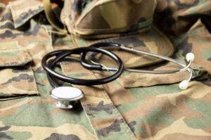 stethoscope laying on military uniform