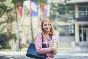 young woman at university