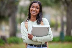 college student on campus