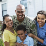 Navy veteran with his family